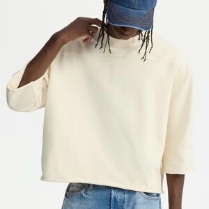H&M Cream Short Sleeve Boxy Tee